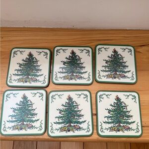 Spode Christmas Tree Coasters Set of 6